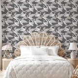  Tapeta - Flying birds – a delicate pattern of white and grey herons on a grey background 49x1000 Samoljepljiva | shoptok.hr