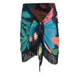 Dewberry 43272 43272 Patterned Pareo with Tassels-BLACK-ORANGE | ePonuda.com