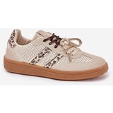 Boto Women's Sneakers With Double Lacing Leopard Beige Ollabes | Shoptok.si