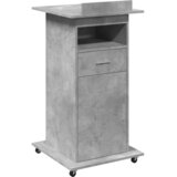  Govornica s kotačima i ladicom boja betona 55x55x107 cm drvena | shoptok.hr