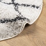  Čupavi tepih PAMPLONA visoka vlakna moderni krem-crni Ø 280 cm | shoptok.hr
