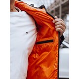 DStreet Kurtka męska zimowa pikowana z kapturem czarno-pomarańczowa | Shoptok.si