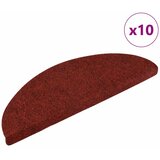  Prostirke za stepenice, samoljepljive, 10 kom, 56x17x3 cm, bordo crvene, poluokrugle | shoptok.hr