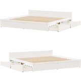 vidaXL Okvir kreveta bez madraca bijeli 160x200 cm od masivne borovine | shoptok.hr