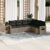  6-dijelni set vrtnih sofa od poliratana s jastucima sivi | shoptok.hr