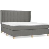 vidaXL Box spring postelja z vzmetnico temno siva 160x200 cm blago, (20902339) Cene