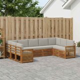  Set vanjskih sofa 7 kom. Prirodna i svjetlosiva | shoptok.hr