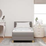  Postelja z vzmetnico z vzmetnico Taupe 200 x 100 cm Poliester, (5000128359) | Shoptok.si