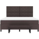 vidaXL Krevet s box springom s madracem i klupom tamnosmeđa 180x200 cm tkanina Cijene