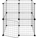  Kavez za ljubimce s 12 panela i vratima crni 35 x 35 cm čelični | Eponuda.ba