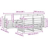  Set vanjskih sofa 7 pcs Bijela i bež 249 x 130,5 x 73 cm | shoptok.hr