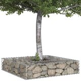  Gabionski uzdignuti krevet Srebrno 100 x 100 x 20 cm - 100 x 100 x 20 cm | shoptok.hr