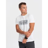 Ombre men's printed cotton t-shirt - white Cene