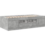  The Living Store Dnevna postelja s predali betonsko siva 75x190 cm inž. les - Dnevna Postelja, (21500034) | Shoptok.si