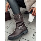 DStreet Kozaki damskie WORKENNA krótkie brązowe | shoptok.hr