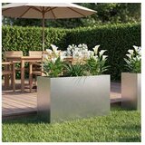 vidaXL Vrtna saksija Srebrna 80 x 30 x 40 cm Pocinčani čelik - Pocinčani čelik 80 x 30 x 40 cm 1 | shoptok.hr