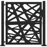 vidaXL Vrtna vrata crna 105x106 cm Čelični dizajn svjetla | shoptok.hr