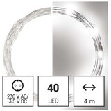 LED božična nano veriga srebrna, 4 m, zunanja in notranja, hladna bela, časovnik | Shoptok.si