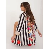 Fashion Hunters Black and light beige jacket with print