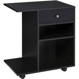 Vinsetto Črna lesena omara za tiskalnike z 1 predalom, 2 policama in polico za procesor, za pisarno 60x40x68,5 cm, (20754113) | Shoptok.si