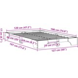  Okvir za krevet Smeđa boja voska Puno drvo 120 x 190 cm Čvrsto | shoptok.hr