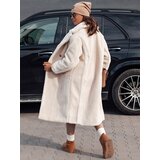 DStreet Płaszcz damski zimowy LUXERII długi futerkowy beżowy | Shoptok.si