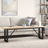 vidaXL Stolić za kavu O-oblika 160x40x45 5 cm od borovine i željeza | shoptok.hr