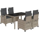  5-dijelni vrtni blagovaonski set sivi od poliratana Siva 150 cm table length | shoptok.hr
