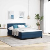  Krevet s opruga kutije s uzglavljem Plava 160 x 200 cm tkanina | shoptok.hr