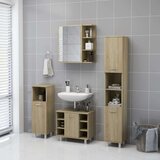  kopalniška omarica z ogledalom sonoma hrast 62,5x20,5x64 cm, (20580001) | Shoptok.si
