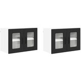  Zidni kuhinjski ormarić s policom 2 pcs Crna 60 x 31 x 40 cm | shoptok.hr