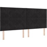  Krevet od pjene s madracem i LED-om Crna 200 x 200 cm Baršun - Crna 200 x 200 cm Dizajn s rombovima | shoptok.hr