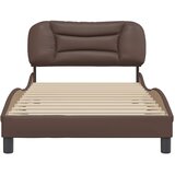  Okvir za krevet bez madraca Hvar smeđi 100x200 cm od umjetne kože | shoptok.hr