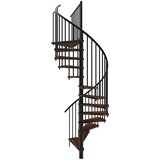 Minka Spiralno stopnišče Spiral Smart (Premer: 140 cm, Črna, Barva stopnice: Oreh, Višina nadstropja: 305 cm) | Shoptok.si