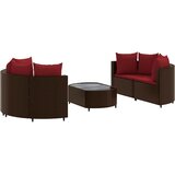  5-dijelni set vrtnih sofa s jastucima poliratan smeđi | shoptok.hr