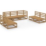  The Living Store Vrtna sedežna garnitura 7-delna medeno rjava trdna borovina - Vrtna Sedežna Garnitura, (21460403) | Shoptok.si