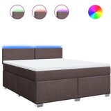 vidaXL Box spring postelja z vzmetnico temno rjava 180x200 cm blago, (21306971) Cene