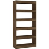 Furnova Knjižna omara/pregrada rjavi hrast 80x30x166 cm iverna plošča, (21932521) | Shoptok.si
