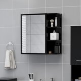  Kupaonski ormarić s ogledalom crni 62,5x20,5x64 cm od iverice | shoptok.hr
