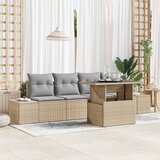  Set sofe 5 kom. Bež i svijetlo siva poliratan 100 x 55 x 73 cm | shoptok.hr