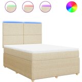  Krevet s oprugama i madracem krem 140x200 cm od tkanine | shoptok.hr