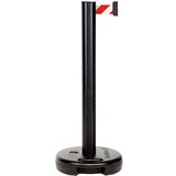  Stebrič s trakom, iz umetne mase, maks. izvlek traku 3700 mm, stebrič črn, trak rdeč / bel | Shoptok.si