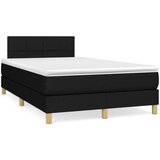 vidaXL Box spring postelja z vzmetnico LED črna 120x190 cm blago | Shoptok.si