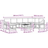  Set vanjskih sofa 9 kom. Bijela i bež | shoptok.hr
