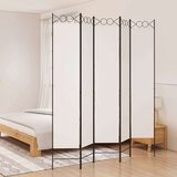 Sobna pregrada s 5 panela bijela 200x220 cm od tkanine | shoptok.hr