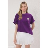 TRENDYOLMILLA Ženska majica TWOSS25TS00147, Ljubičasta Cene