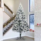 vidaXL Umjetno predelano božično drevo z nizom kroglic Zelena 400 cm | Shoptok.si
