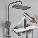  Luksuzni nadometni termostatski tuš sistem v različnih barvah | Prha za tuširanje ELITE EDITION ELT1104 - Premijum linija - Gun metal - bela Cene