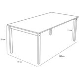 Hübsch Jedilna miza z mizno ploščo v jesenovem dekorju 90x190 cm Hock – | Shoptok.si