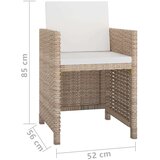 Poli 9-dijelni vrtni blagovaonski set od poliratana s jastucima bež | shoptok.hr